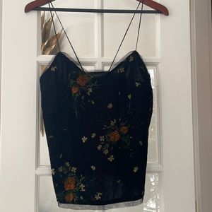 Zara Velvet Spaghetti Strap Top